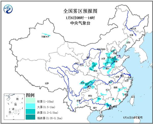 大雾黄色预警 河北山东山西等地局地有强浓雾