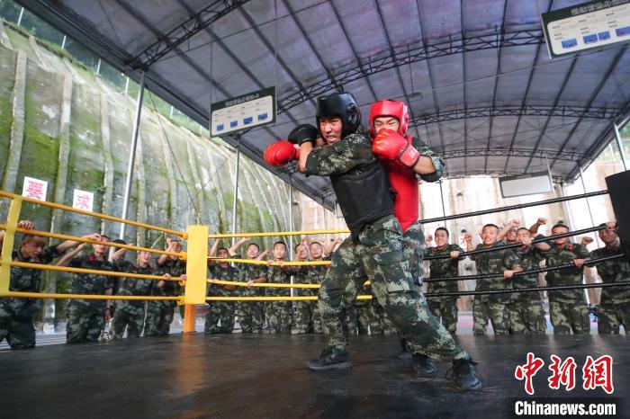 重庆武警官兵开展搏击对抗训练