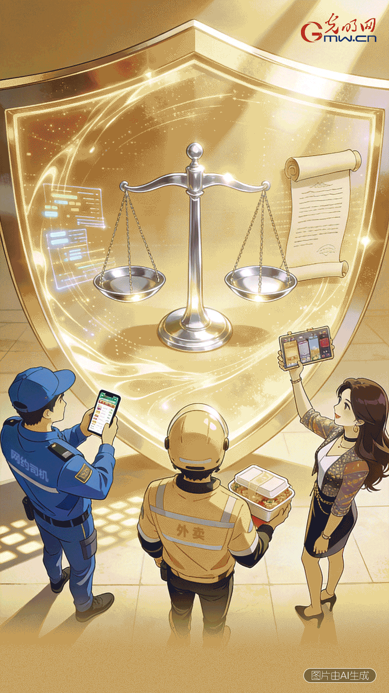 AI海报｜【e法筑网安 护航新就业】事关外卖员、网约车司机……这份报告为新就业群体“撑腰”