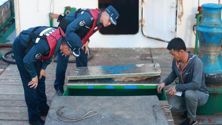 浙江海警局全力护航金秋开渔“第一网”