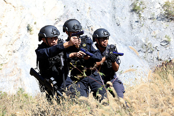 天津特警开展全天候山地围捕战斗训练