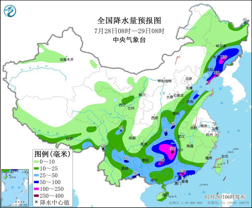 暴雨橙色预警继续发布 湘粤渝辽吉等地有强降雨