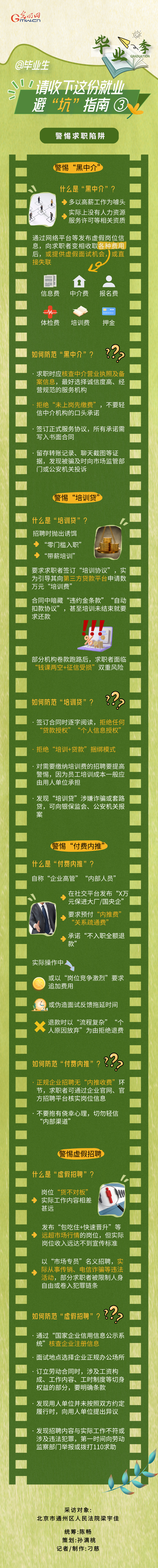 警惕求职陷阱！ @毕业生 请收下这份就业避“坑”指南③