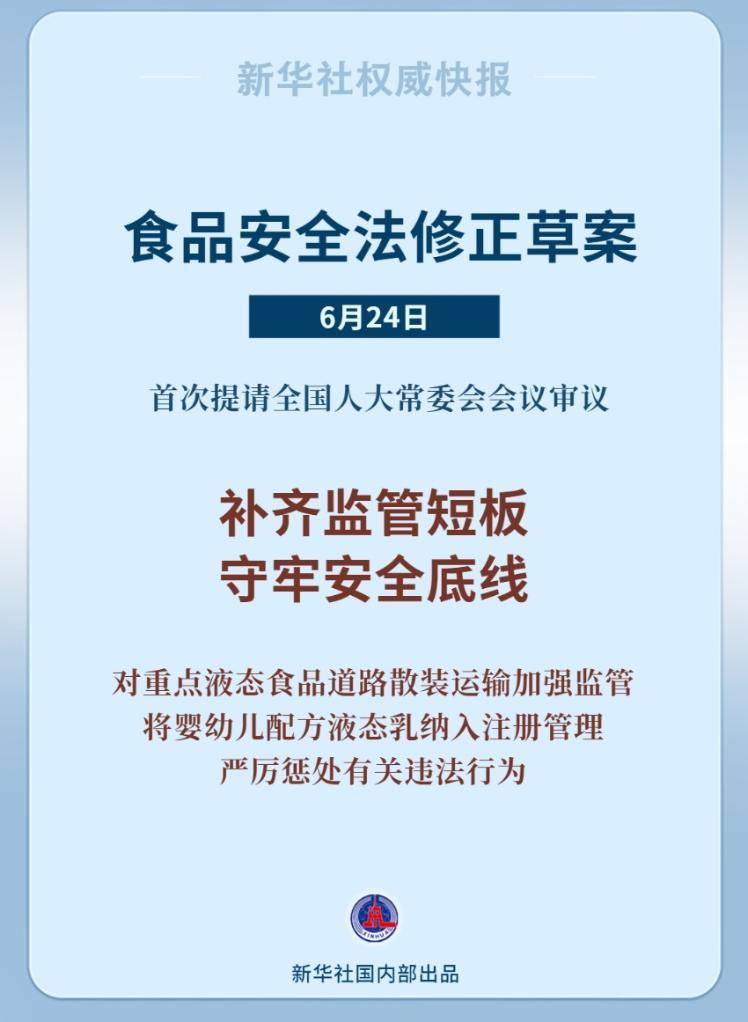 新华鲜报丨补监管短板！食品安全法“小切口”修改