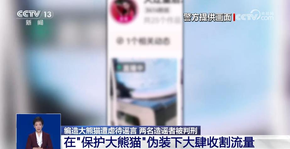 编造“大熊猫遭虐待”博流量 非法获利近20万 两人被判刑