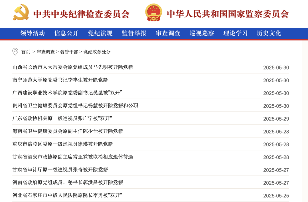 97人被查，41人被处分！反腐月报发布