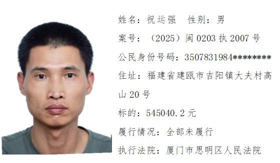 15人！厦门法院第四期预拘留公告
