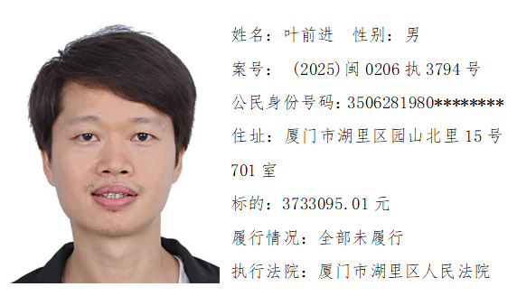 15人！厦门法院第四期预拘留公告