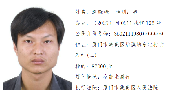 15人！厦门法院第四期预拘留公告